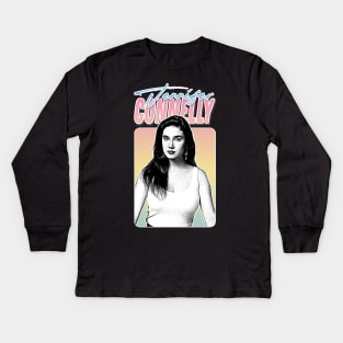 Jennifer Connelly // Retro Style Fan Design Kids Long Sleeve T-Shirt